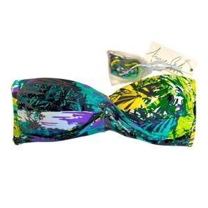 NWT Anne Cole | Green & Purple Bikini Swimsuit Top Size Large